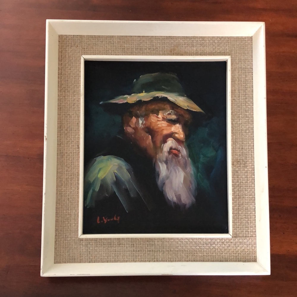 Vintage Impressionist Portrait Oil Painting Signed Listed Artist L Yung